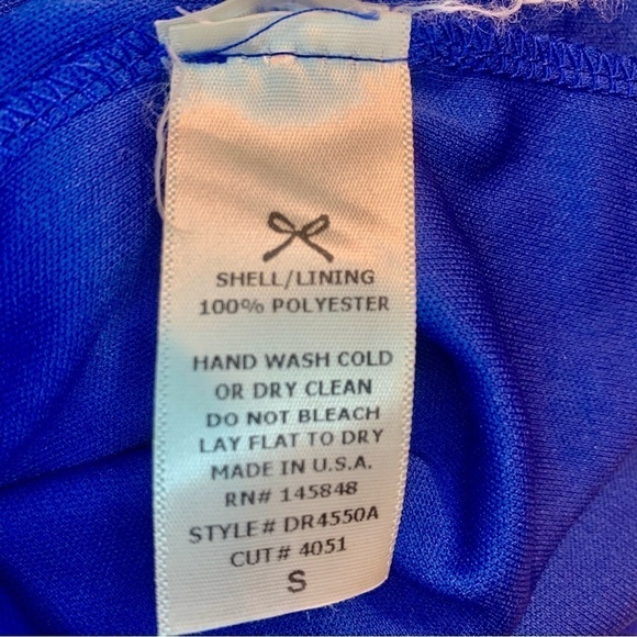 Everly Tunic Dress Small Royal Blue Mini Lined 3/4 Length Sleeves FoldUp Buttons - Picture 11 of 16